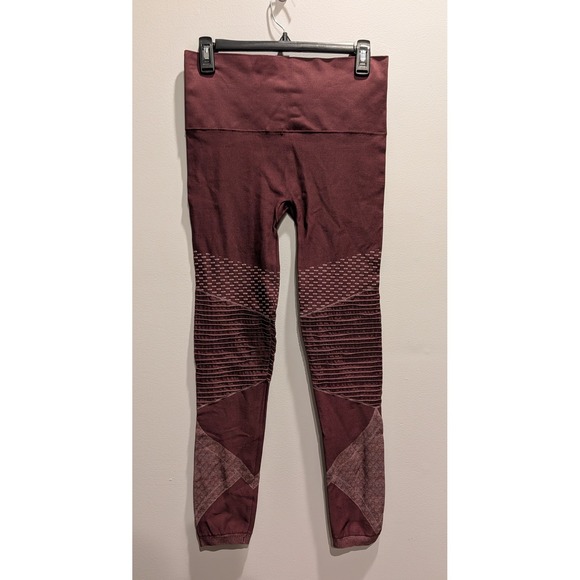 SPANX Pants - Spanx Look At Me Now Seamless Moto Leggings Burgundy Maroon High Waist Large
